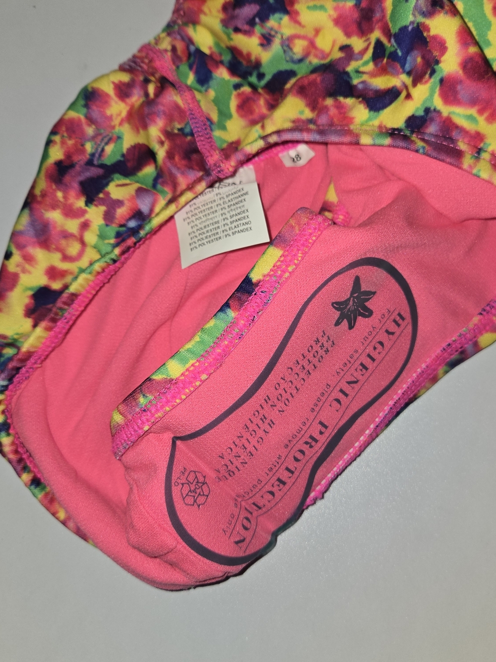 Girls' Pink Multi Floral One-Piece Swimsuit - Picture 10 of 10